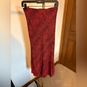 Red Leopard Print Skirt
